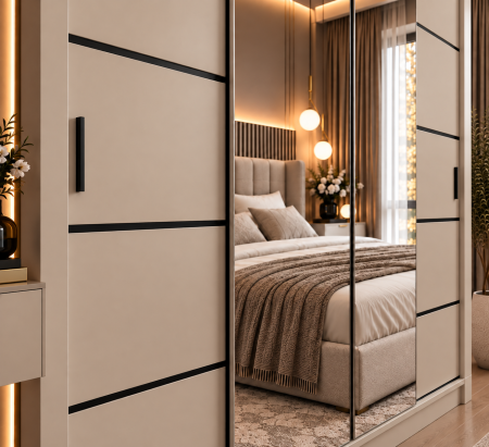Dressing Viena cu uși glisante Detalii Negre 180x200 [3]
