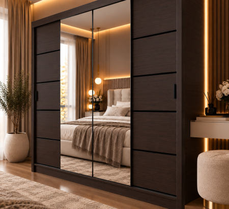Dressing Viena cu uși glisante Detalii Negre 180x200 [1]