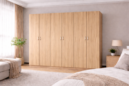 DRESSING/DULAP - Dulap Compact 6 Uși Sonoma 240 x 50 x 200 cm