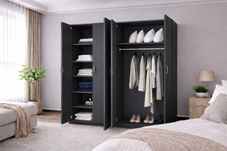 Dulap Compact 4 Uși Antracit 160 x 50 x 200 [1]