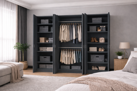 Dulap Compact 6 Uși Antracit 240 x 50 x 200 cm [2]