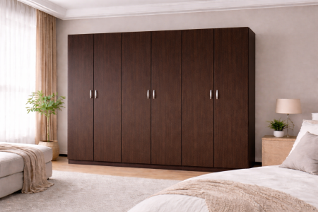 DRESSING/DULAP - Dulap Compact 6 Uși Wenge 240 x 50 x 200 cm
