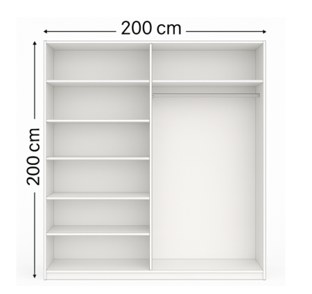 Dulap Kenzo Space cu Oglinda 200*200 Wenge&Alb [4]