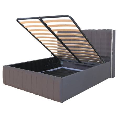 Pat Cairo New Bandă Argintie 140x200 cu Somieră Rabatabilă [2]