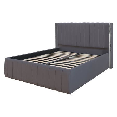 Pat Cairo New Bandă Argintie 180x200 cu Somieră Rabatabilă [3]