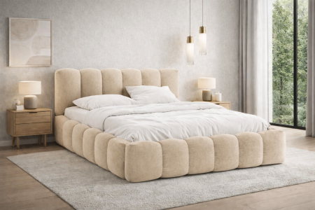 PATURI TAPITATE CU SOMIERA RABATABILA - Pat Monarch