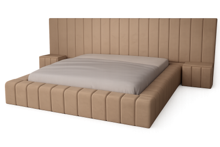 SET PAT CU NOPTIERE - Pat Montreal Cu Extensie Tapițat cu Noptiere