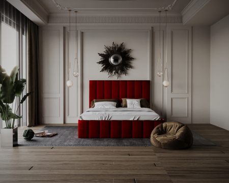 Pat Nobless Tapitat Rosu 180x200 NOBLESS - Pat Nobless Tapitat Rosu 180x200