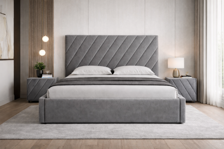 SET PAT CU NOPTIERE - Set Pat Prestige cu Noptiere Tapițate