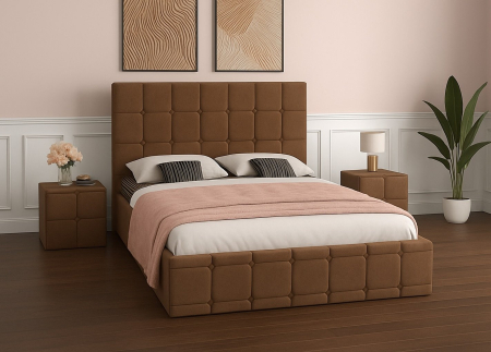 Set Pat Regal 160x200 cu Noptiere Tapitate SET PAT CU NOPTIERE - Set Pat Regal 160x200 cu Noptiere Tapitate