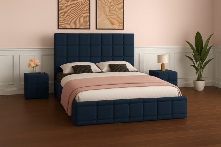 Set Pat Regal cu Noptiere Tapițate 180x200