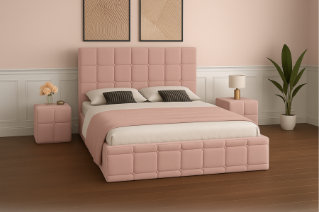 Set Pat Regal cu Noptiere Tapițate 180x200