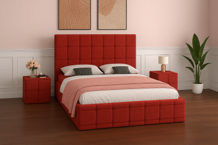 Set Pat Regal cu Noptiere Tapițate 180x200