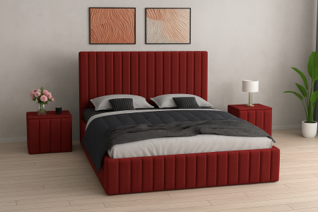 Set Pat Cairo Cu Noptiere Tapițate 160X200 SET PAT CU NOPTIERE - Set Pat Cairo Cu Noptiere Tapițate 160X200
