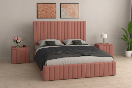 Set Pat Cairo Cu Noptiere Tapițate 180X200 SET PAT CU NOPTIERE - Set Pat Cairo Cu Noptiere Tapițate 180X200