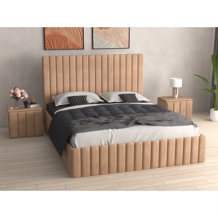 Set Pat Cairo Cu Noptiere Tapițate 140X200