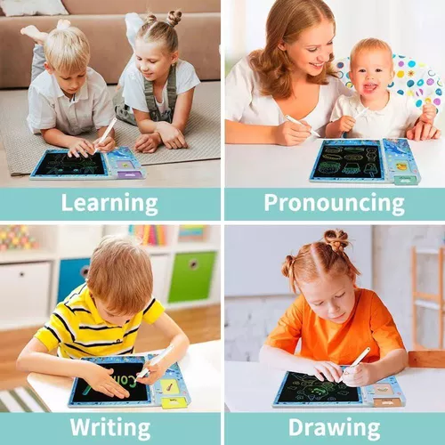 Newlight LCD writing tablet 8.5”with Talking Flash Card, Educational Toy, Green [3]