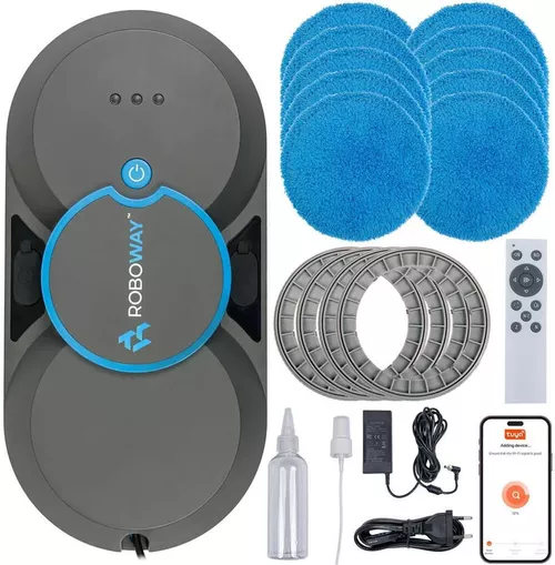 Robot pentru curățarea geamurilor Roboway RW-1 PRO, aspirare 5600 Pa, control Wi-Fi, curățare uscată și umedă [3]
