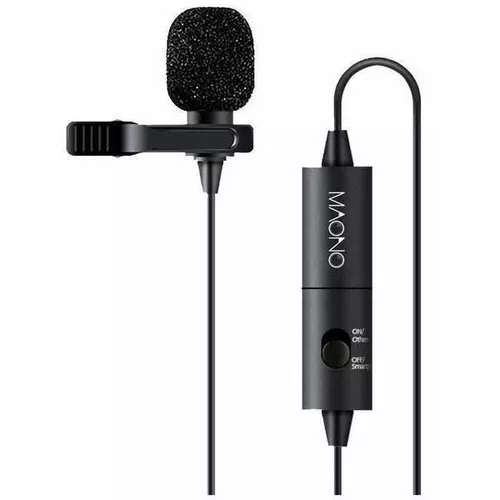Microfon Lavalier Omnidirecțional Clip-On pentru guler, pentru telefon mobil, cameră, cu cablu audio de 6 m, mufă TRRS de 3,5 mm și adaptor de 6,35 mm (Negru) [2]