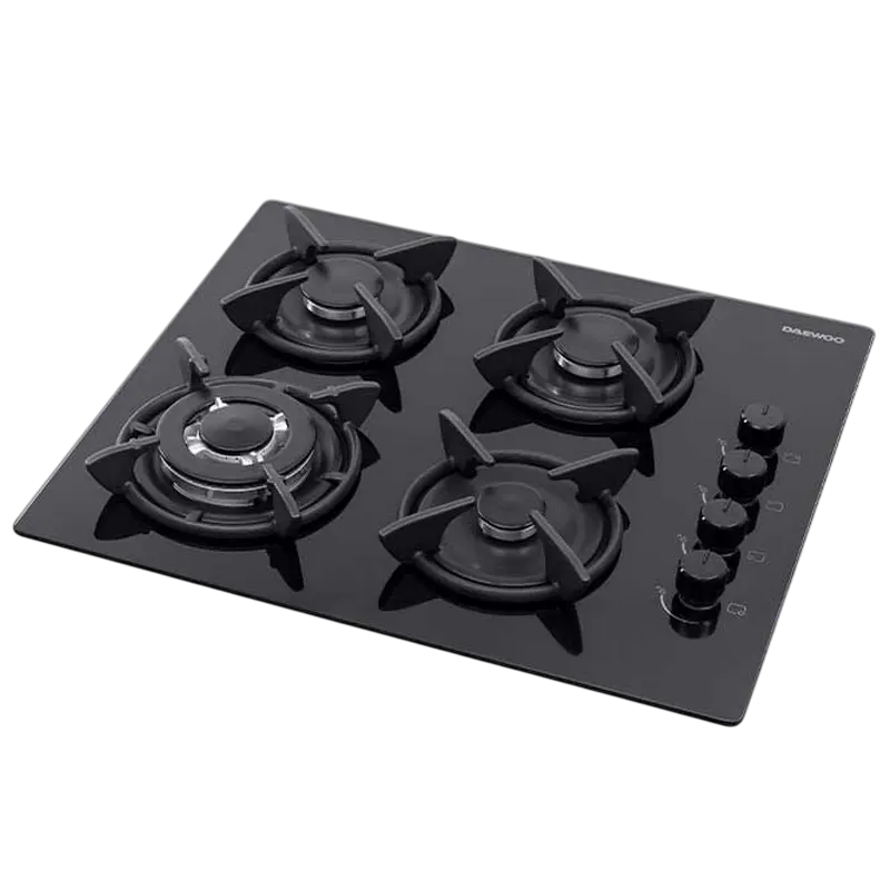 ВСТРАИВАЕМАЯ ГАЗОВАЯ ВАРОЧНАЯ ПАНЕЛЬ DAEWOO BH6GKR41BNM, ЧЕРНОЕ СТЕКЛО С WOK-КОНФОРКОЙ [2]