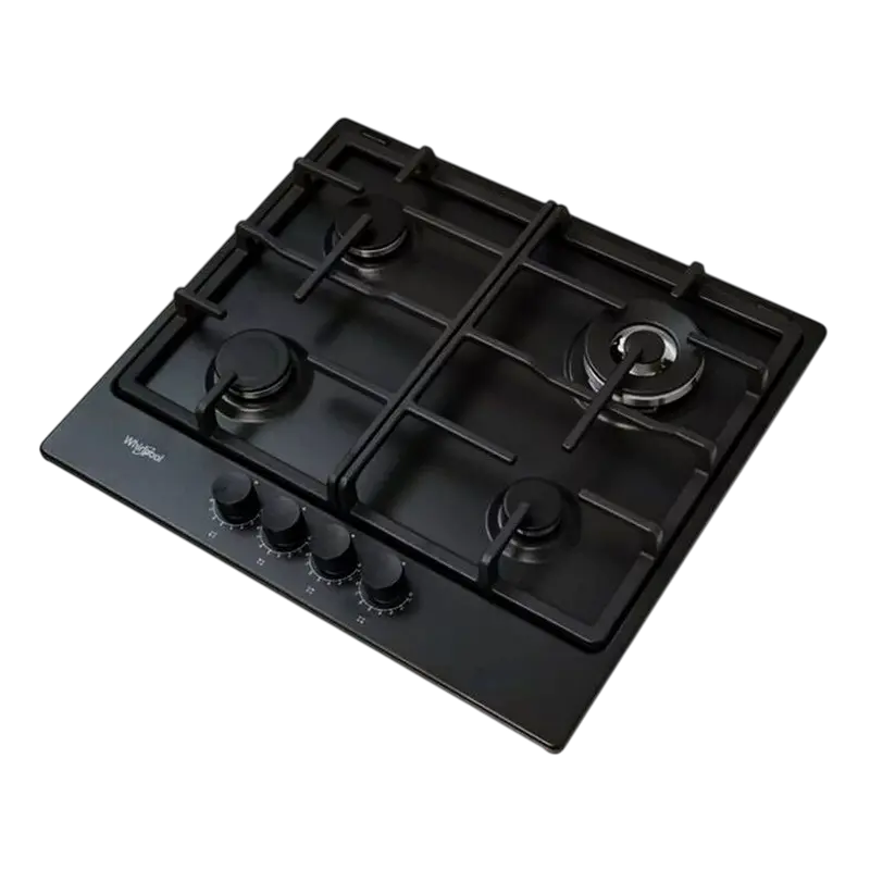 Plită pe Gaz Incorporabilă Whirlpool TKRL 661 NB, Email Negru cu Grătare din Fontă [3]