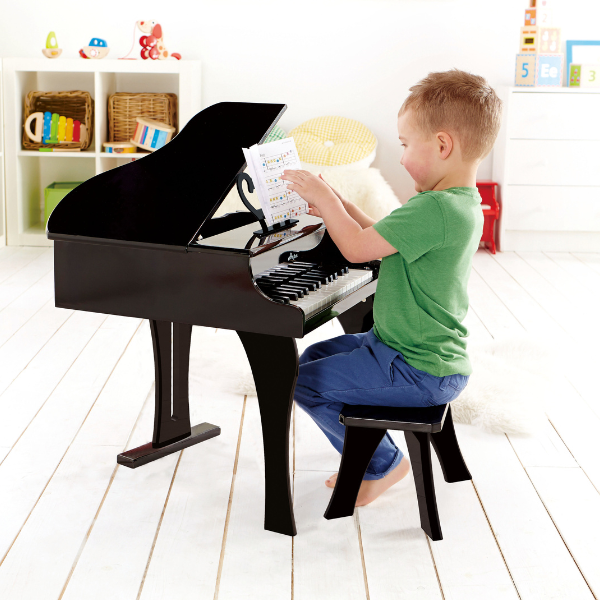 Pian muzical pentru copii – Hape, 30 clape, negru, cu scaun inclus [2]