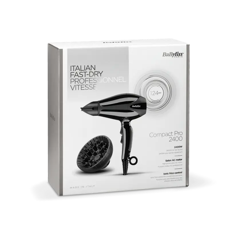 Uscător de păr BaByliss Compact Pro 6715E, 2400 W, Negru [3]