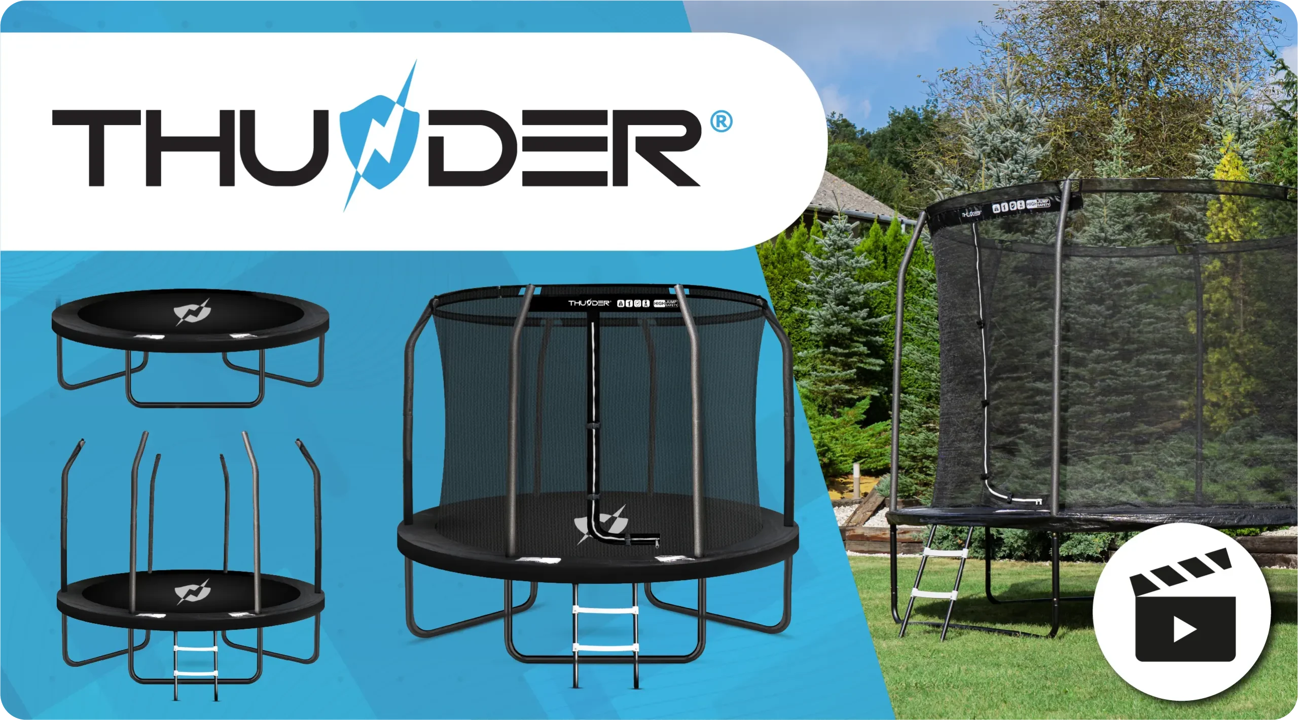 Батут THUNDER Inside Elite 8FT, Черный – безопасные прыжки и весёлое движение на свежем воздухе! [4]