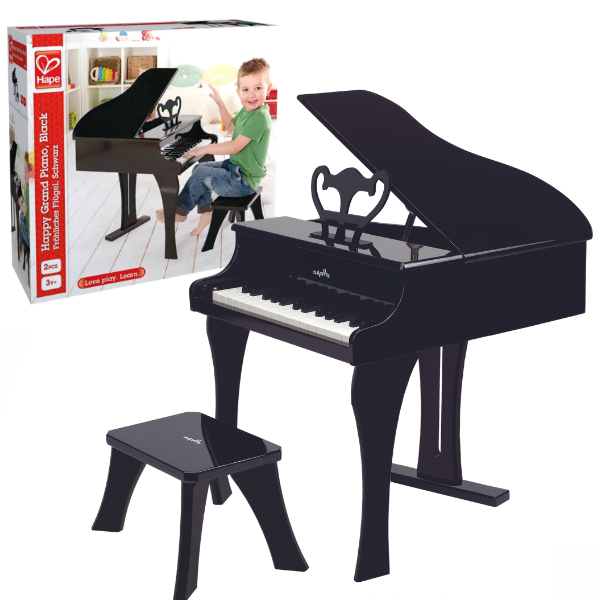 Pian muzical pentru copii – Hape, 30 clape, negru, cu scaun inclus [8]