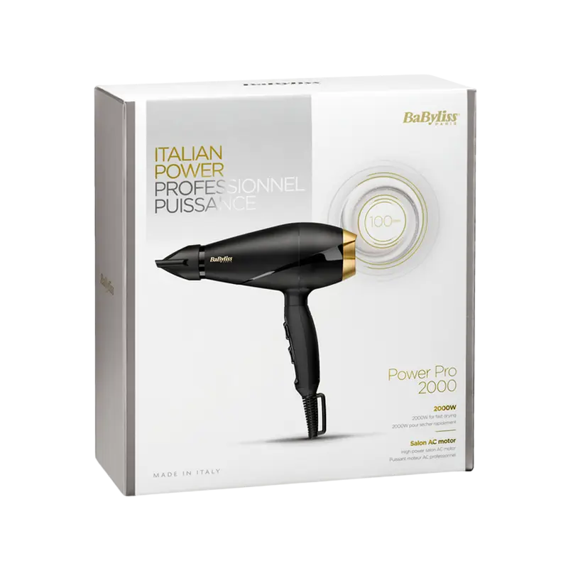 Uscător de păr BaByliss Power Pro 6704E, 2000 W, Negru [3]