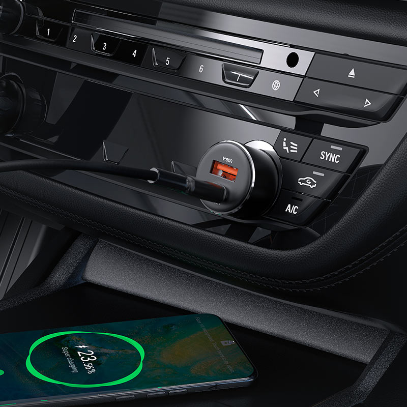 Автомобильное зарядное устройство B12 60W (USB-A + USB-C) – Максимум мощности в компактном корпусе! [3]