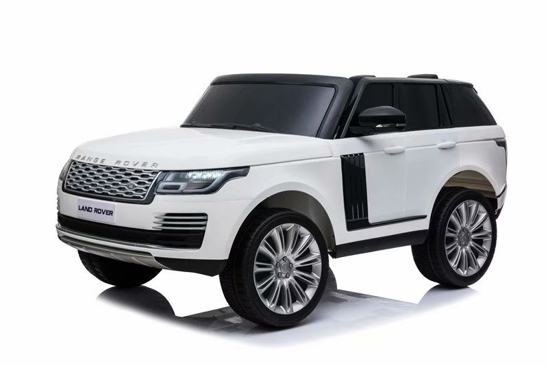 Электромобиль Land Rover для детей – белый, 12V 14Ah, 4 мотора по 35W, кожаное сиденье, мягкие колёса EVA, MP3, пульт управления, 147x94x68 см [1]