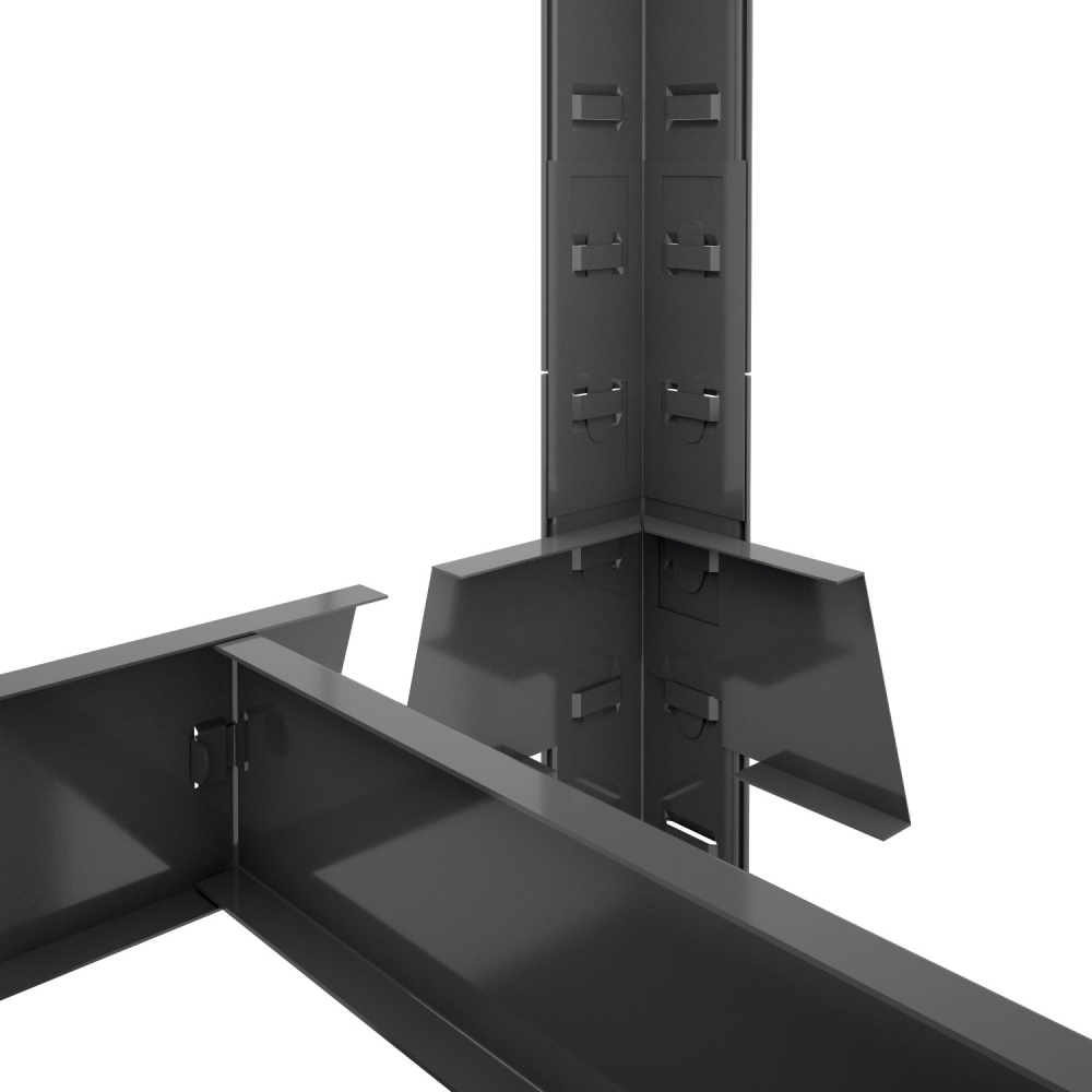 Raft metalic de depozitare Nex Budget 180x40x40 cm, 5 polițe MDF, Antracit – Ordine elegantă și rezistență maximă [2]