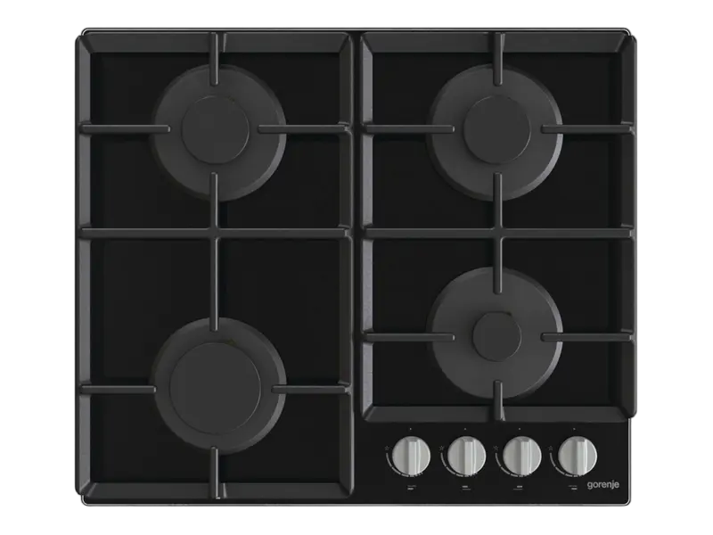 Plită pe Gaz Incorporabilă Gorenje GT 641 EXB, Inox Negru cu Grătare din Fontă [1]