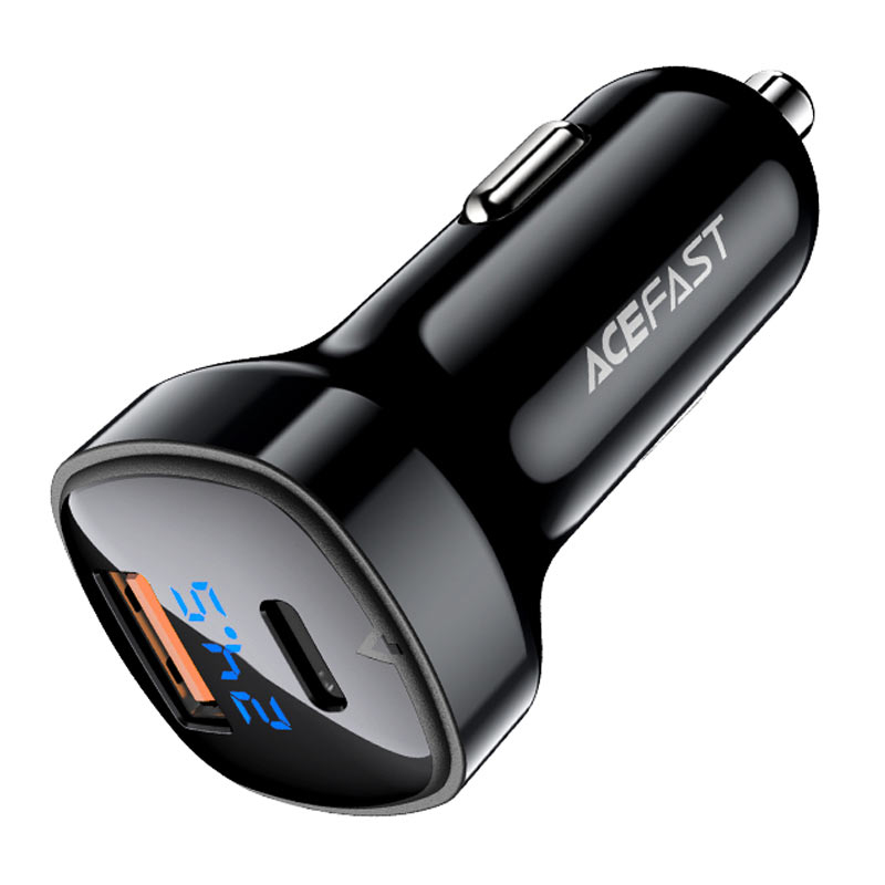 Автомобильное зарядное устройство B4 66W (USB-C + USB-A) с цифровым дисплеем – Быстрая и безопасная зарядка для всех устройств [4]