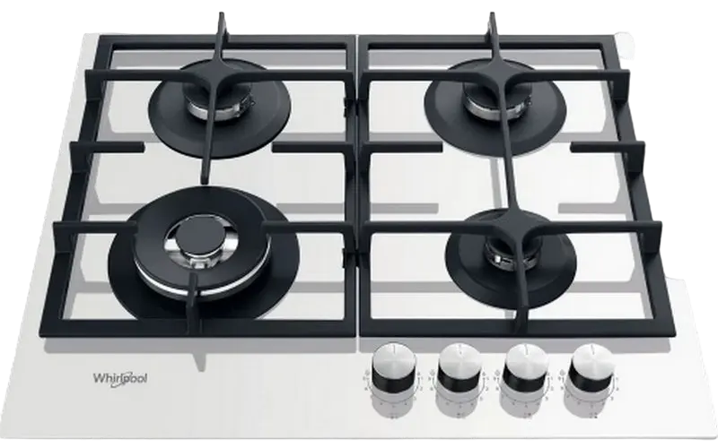 Встраиваемая Газовая Варочная Панель Whirlpool GOFL 629/WH, Белое Стекло с Конфоркой Двойная Корона [2]
