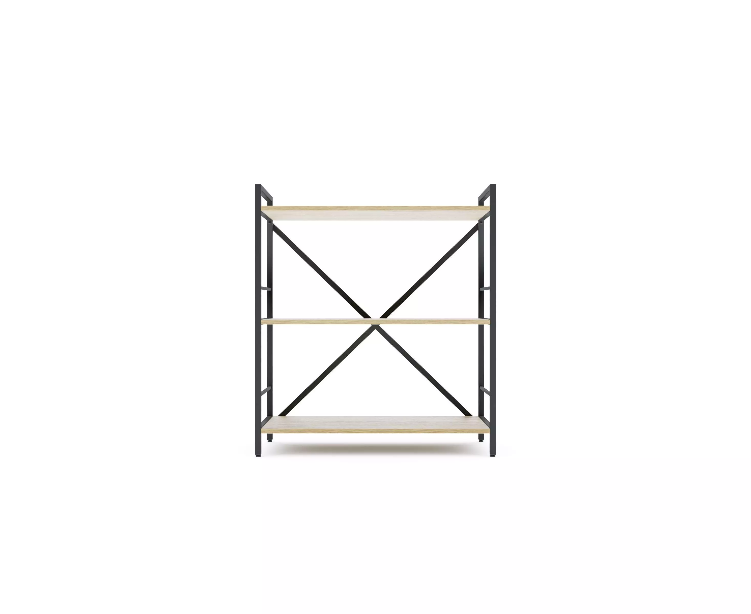 Raft metalic Nex Loft 900×800×400 mm, 3 rafturi PAL, Anthracite / Oak Artisan [3]