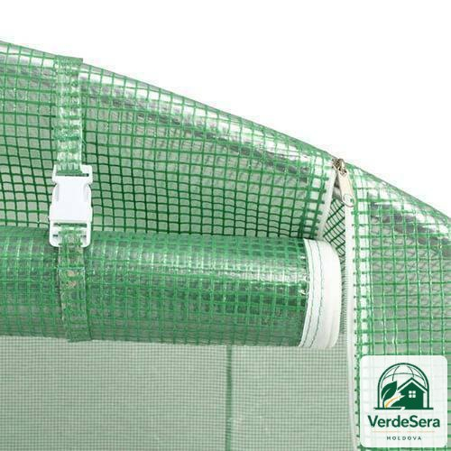 Seră de grădină VerdeSera 12x4x2,5 m, 48 m², cadru galvanizat 26×1 mm, folie 200 g/m² [2]