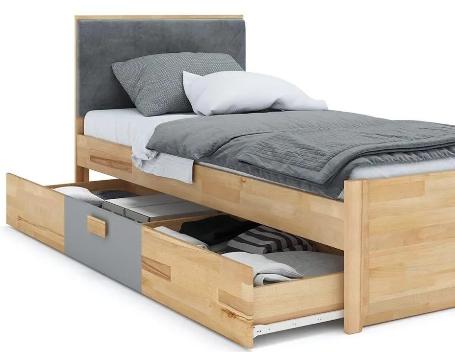 Стандартная кровать KLEN Rainbow 90 x 200 см Dark Grey [2]