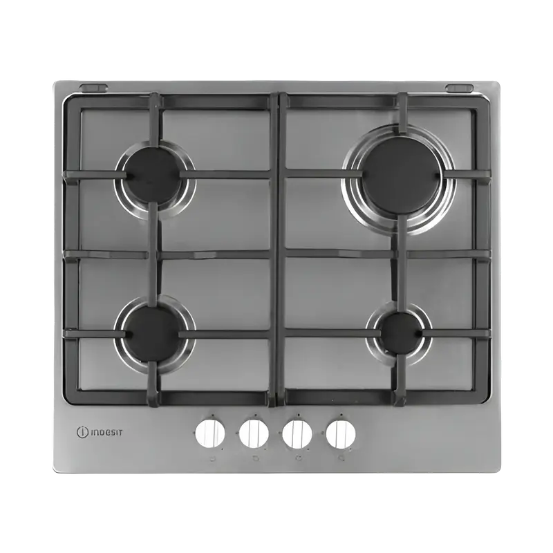 Встраиваемая Газовая Варочная Панель Indesit THP 641 IX/I, Нержавеющая Сталь с Чугунными Решетками [1]
