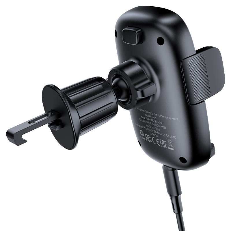 Suport auto wireless D48 cu sistem de prindere prin apăsare pentru aerisire – negru [3]