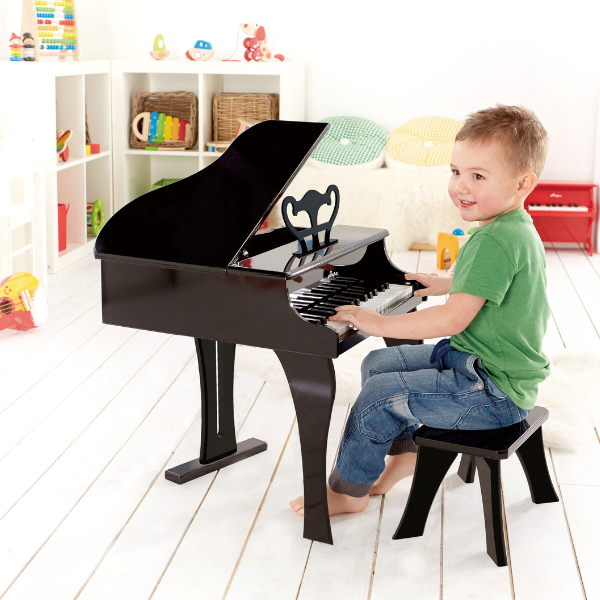 Pian muzical pentru copii – Hape, 30 clape, negru, cu scaun inclus [4]