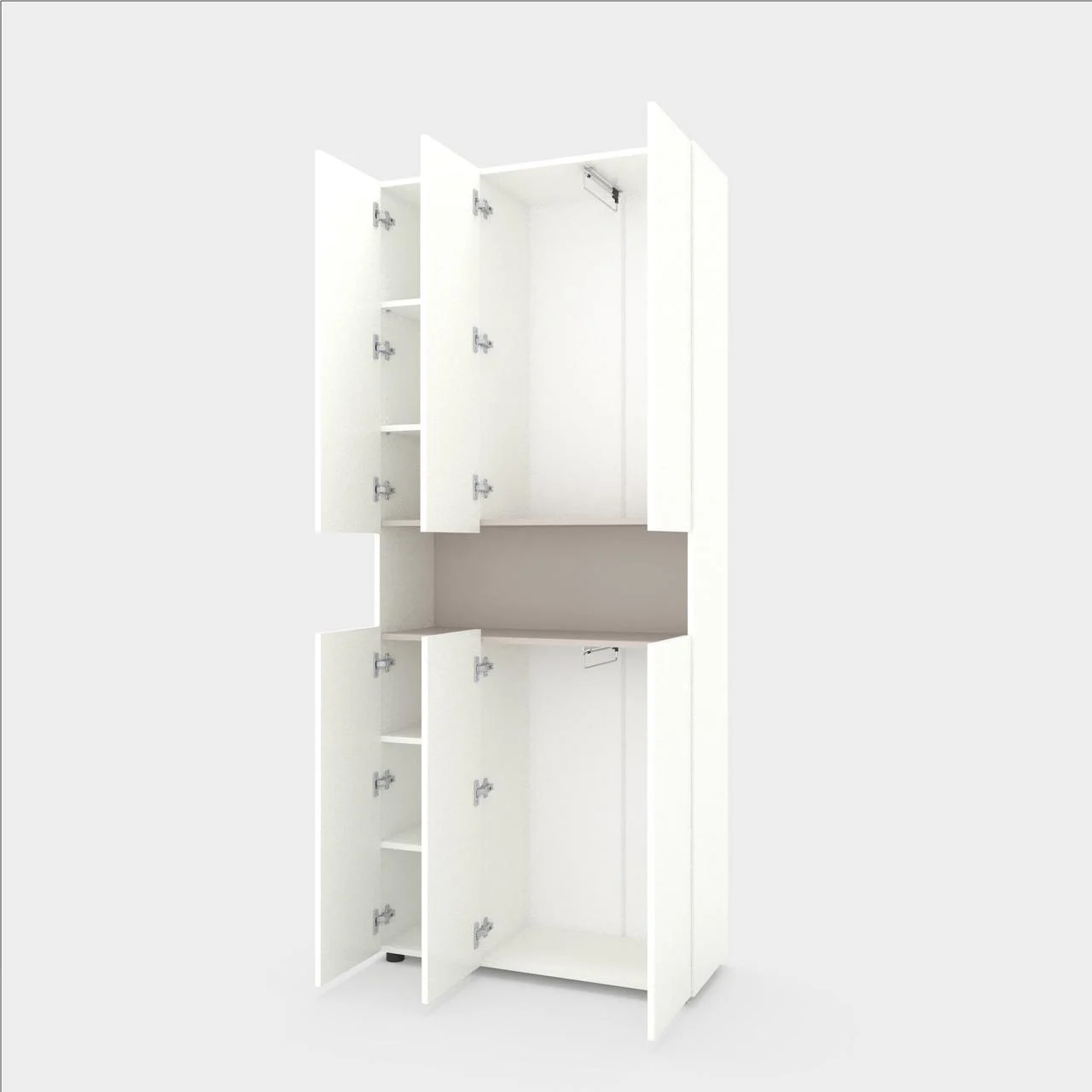 Dulap cu uși batante Nex Home B001, 900x350x2130 mm, PAL, White Snow/Cashmere [2]