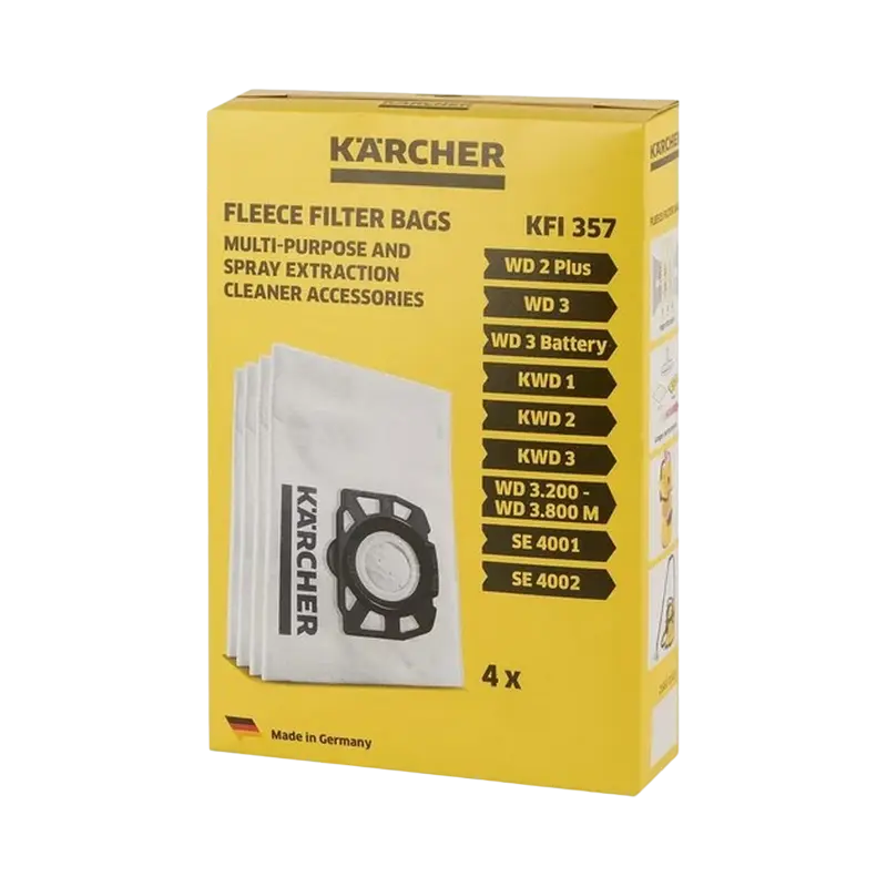 Пылесос Karcher WD 2 Plus V-12/4/18 + Фильтры-мешки KFI 357, Жёлтый [3]