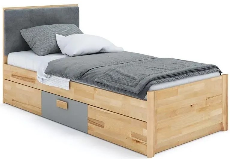 Стандартная кровать KLEN Rainbow 90 x 200 см Dark Grey [1]
