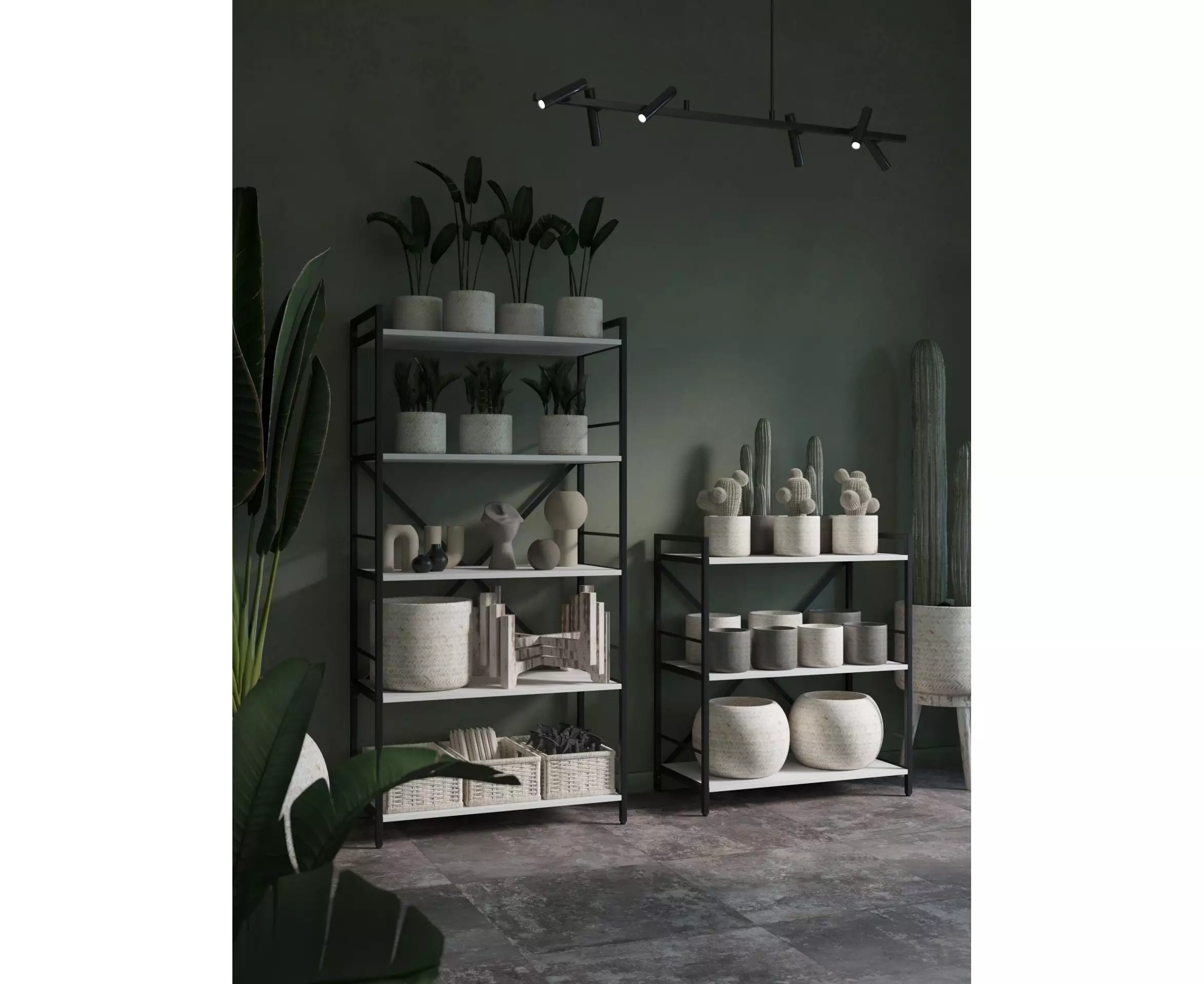Raft metalic Nex Loft 1100x600x240 mm, 4 rafturi, PAL, Anthracite/White Snow – design modern și funcționalitate înaltă [4]