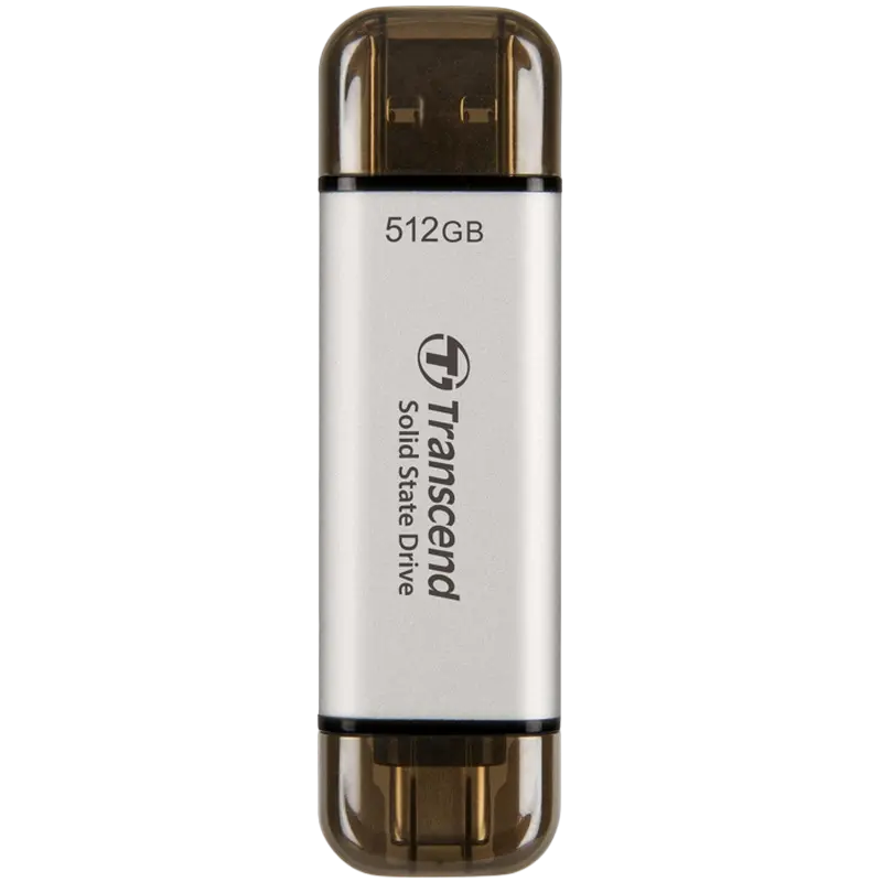 Внешний портативный SSD Transcend ESD310S, 512 ГБ, Серебристый (TS512GESD310S) [1]