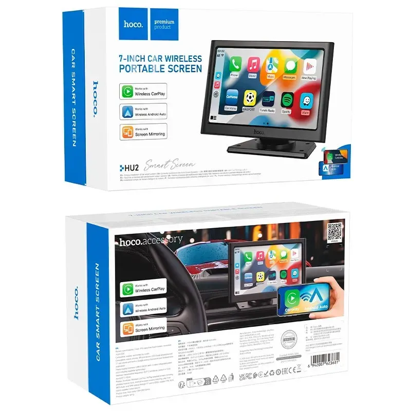 Автомобильный монитор HOCO HU2 7" – Беспроводной CarPlay и Android Auto в любой машине [8]
