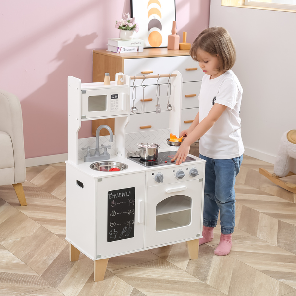 Bucătărie din lemn cu accesorii, lumină și sunet, albă – Viga PolarB [2]