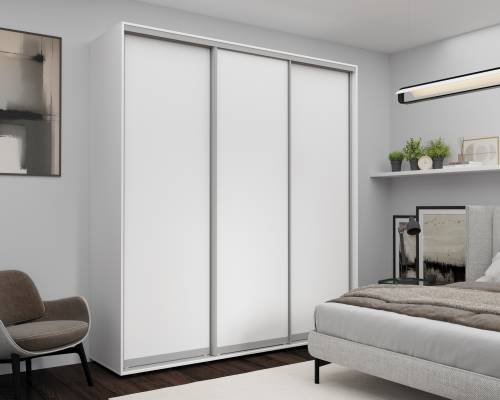 Dulap cu uși glisante Nex Home – PAL, Alb 200x60x240 cm – Spațiu generos și design modern [1]